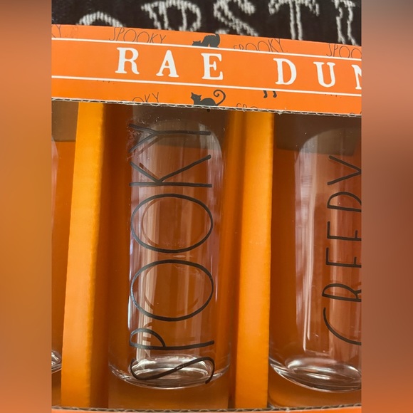 RAE DUNN Spooky Halloween Set Of Four Shooters Set 💀🌙🖤👻🧡🐈‍⬛☠️ - Picture 3 of 7